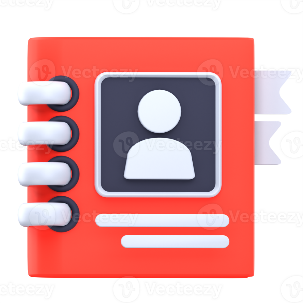 3d illustration contact book png