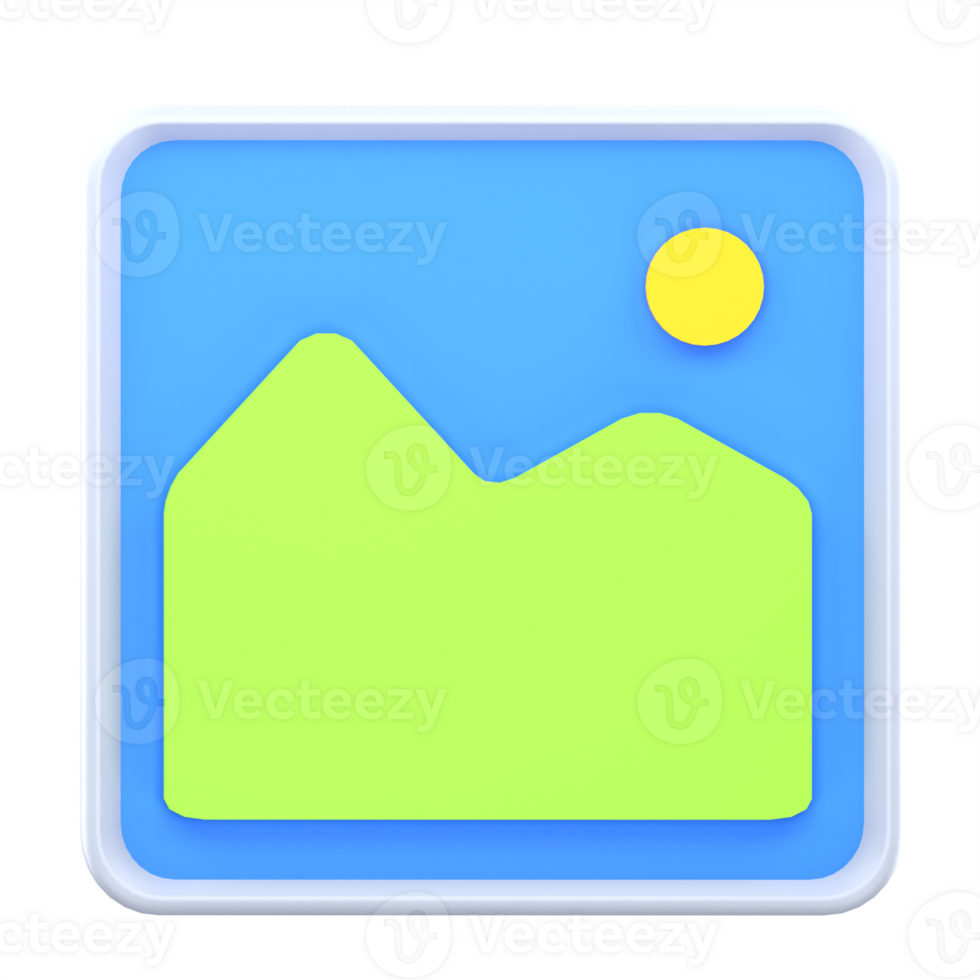 3d illustration gallery photo png