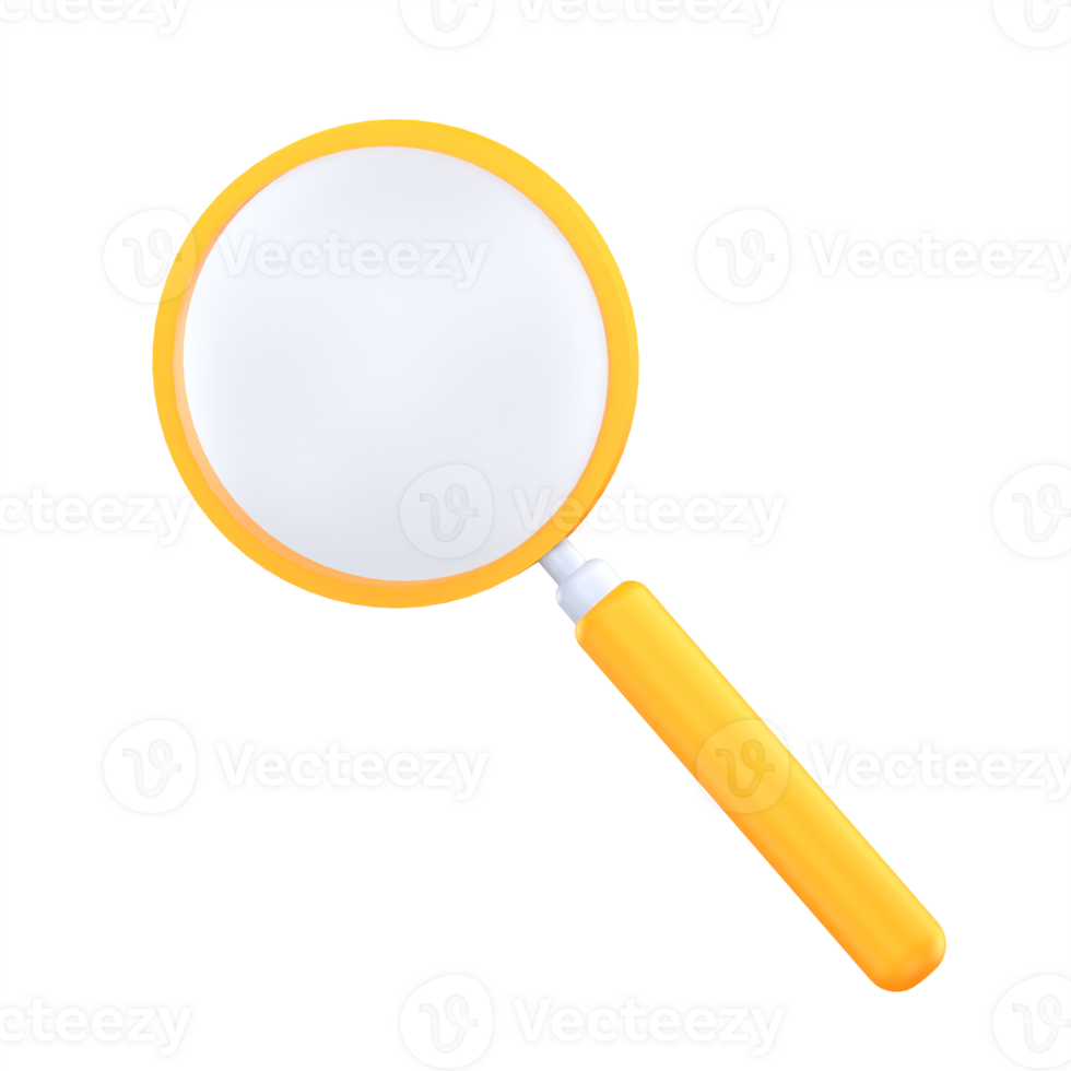 3d illustration magnifier png