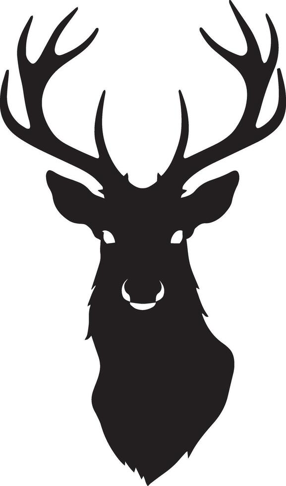 A black silhouette of a deer head vector
