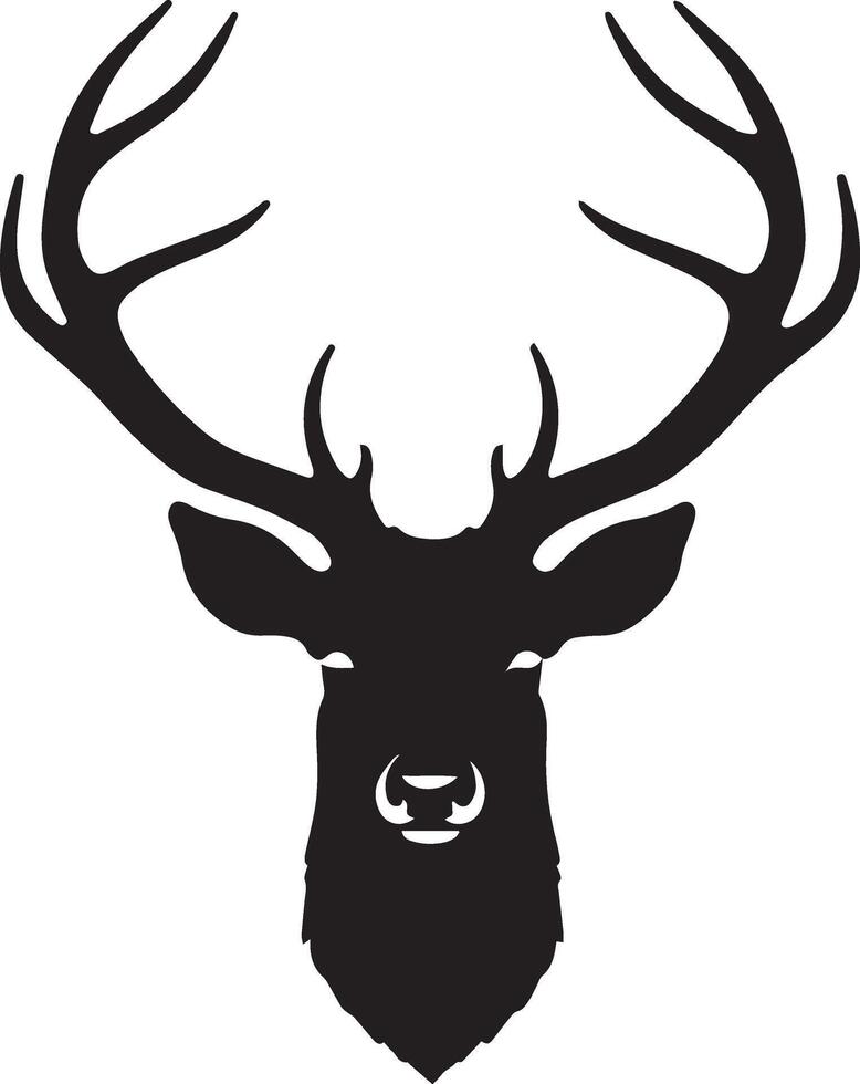 A deer head silhouette on a white background vector