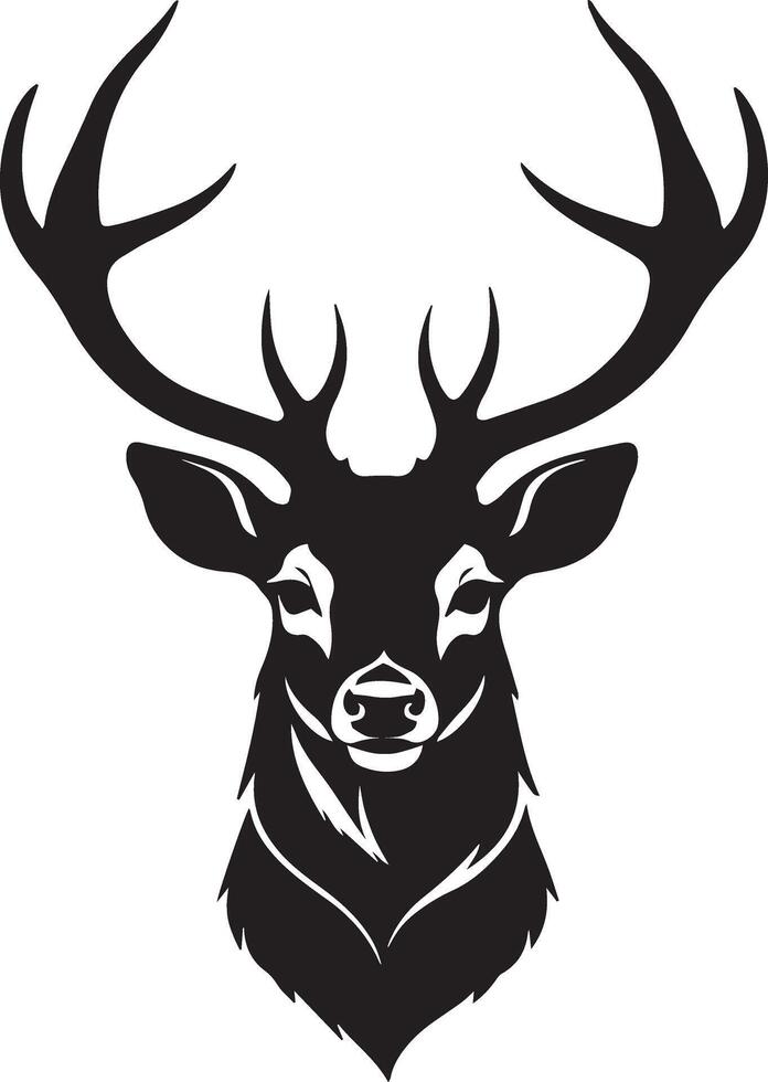 Deer head silhouette illustration vector