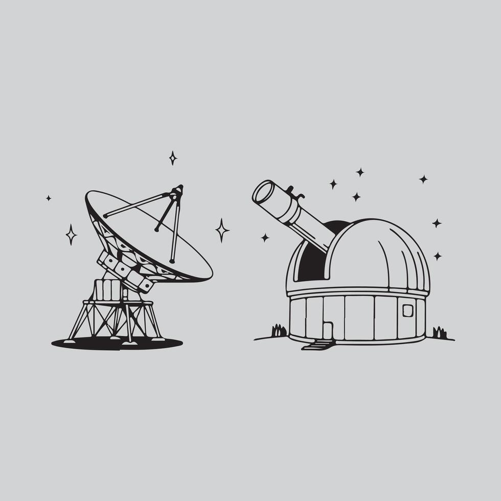 satellite dish on a roof vector