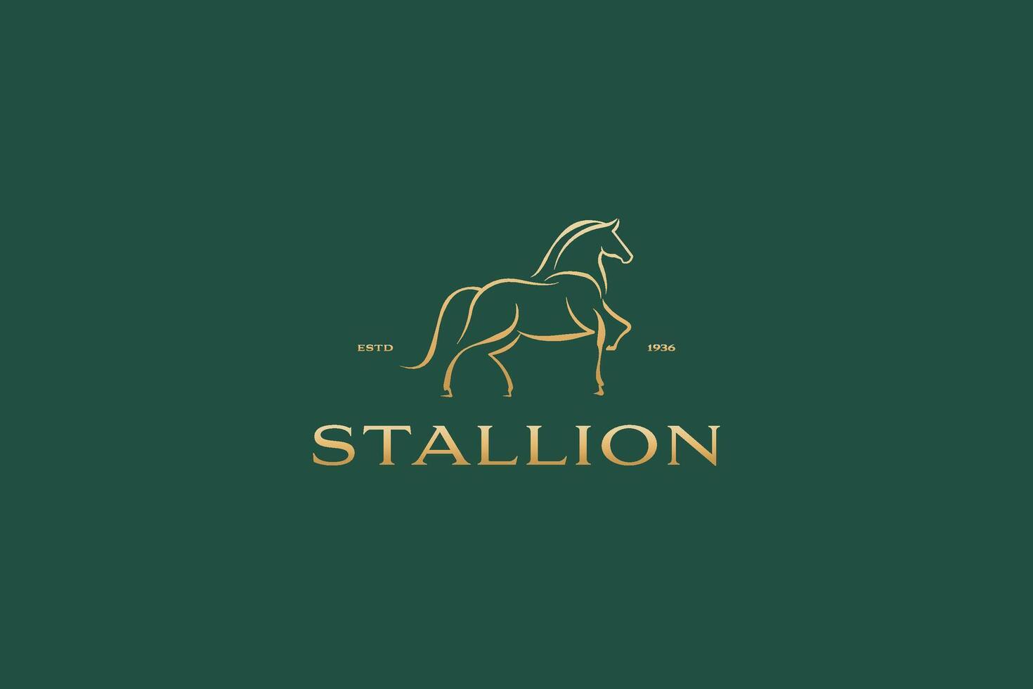 Elegant Stallion Logo Design Featuring Silhouette and Nature Elements for Equestrian and Luxury Brands vector