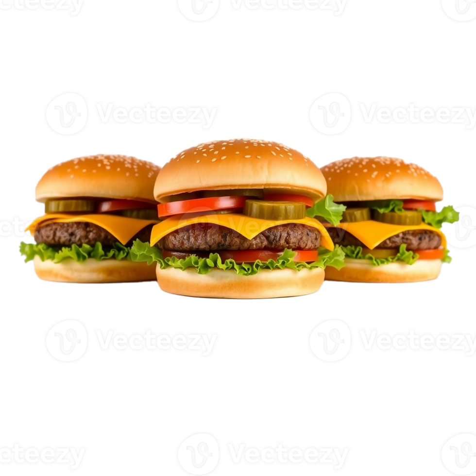 Stunning Triple Cheeseburgers Image in High Quality for Commercial Use png