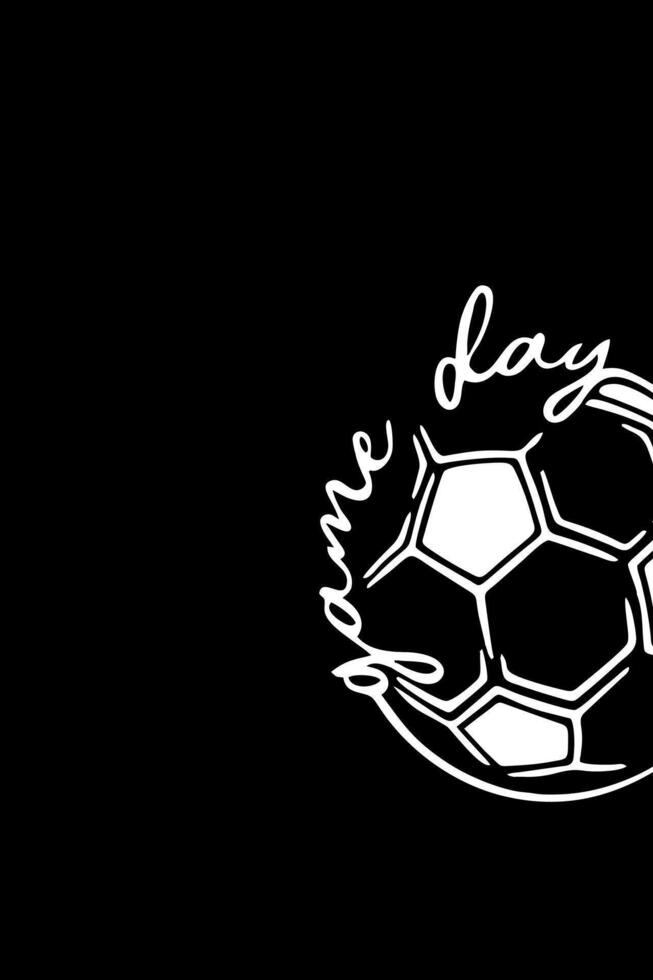 Black Background and white football design vector