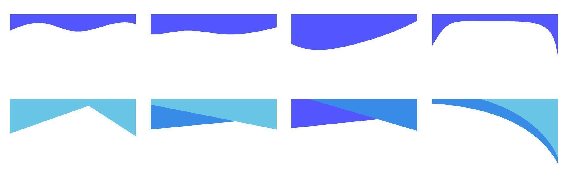 A collection of modern header designs featuring wave and geometric shapes in blue gradients. Perfect for website banners, social media, and graphic projects. vector