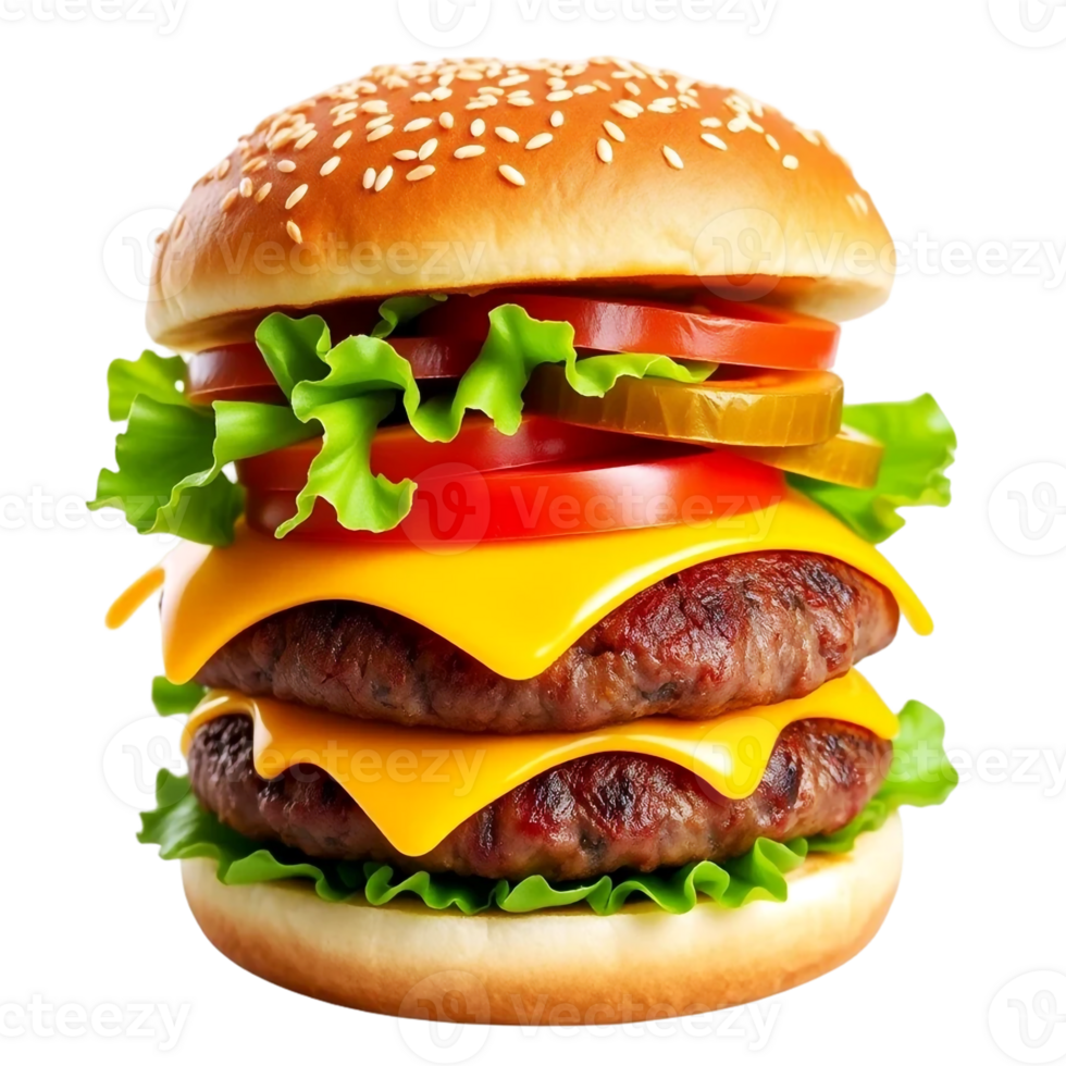 High Quality Burger with Juicy Patty and Crispy Lettuce in 4K png