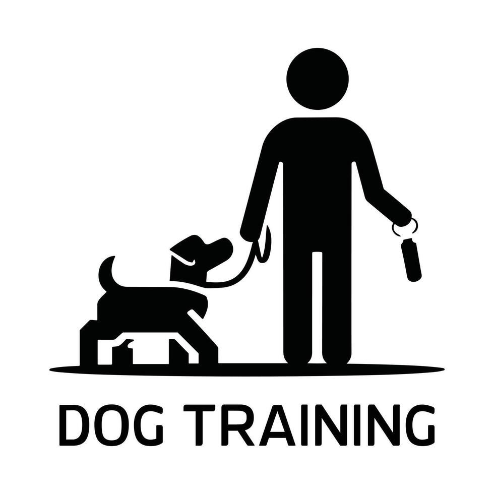 Dog Training Icon Showing Owner and Dog vector