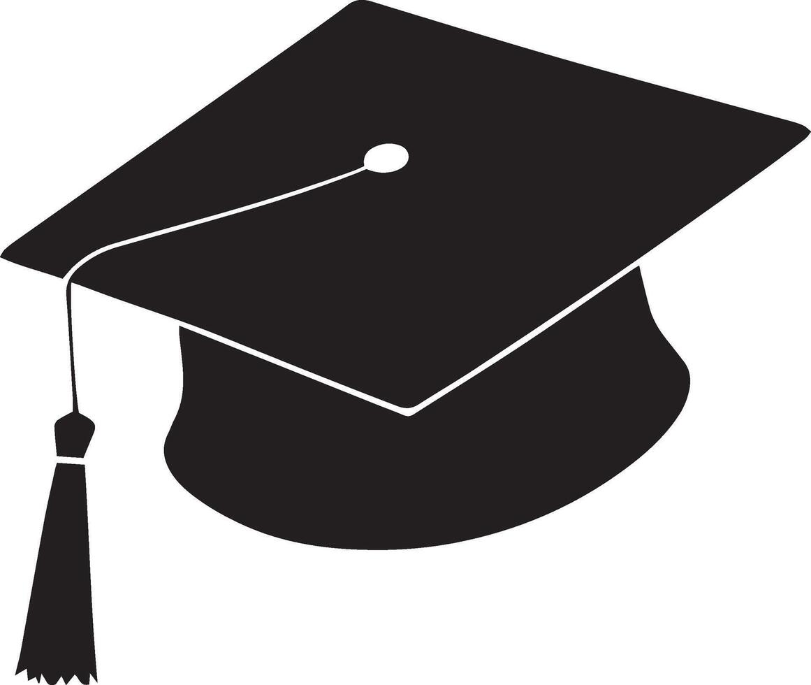 A graduation cap with a tassel on it vector