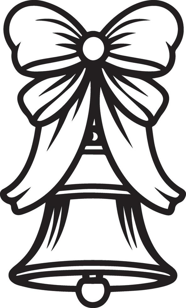 Christmas bell with bow and ribbon vector