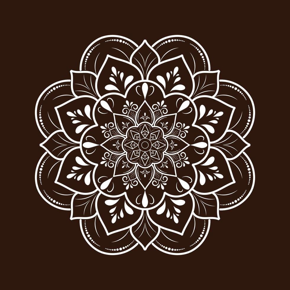 A white flower design on a brown background vector