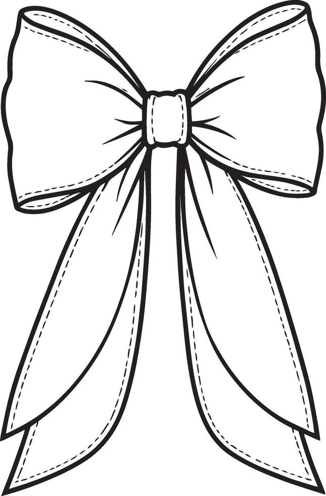 A black and white drawing of a bow vector