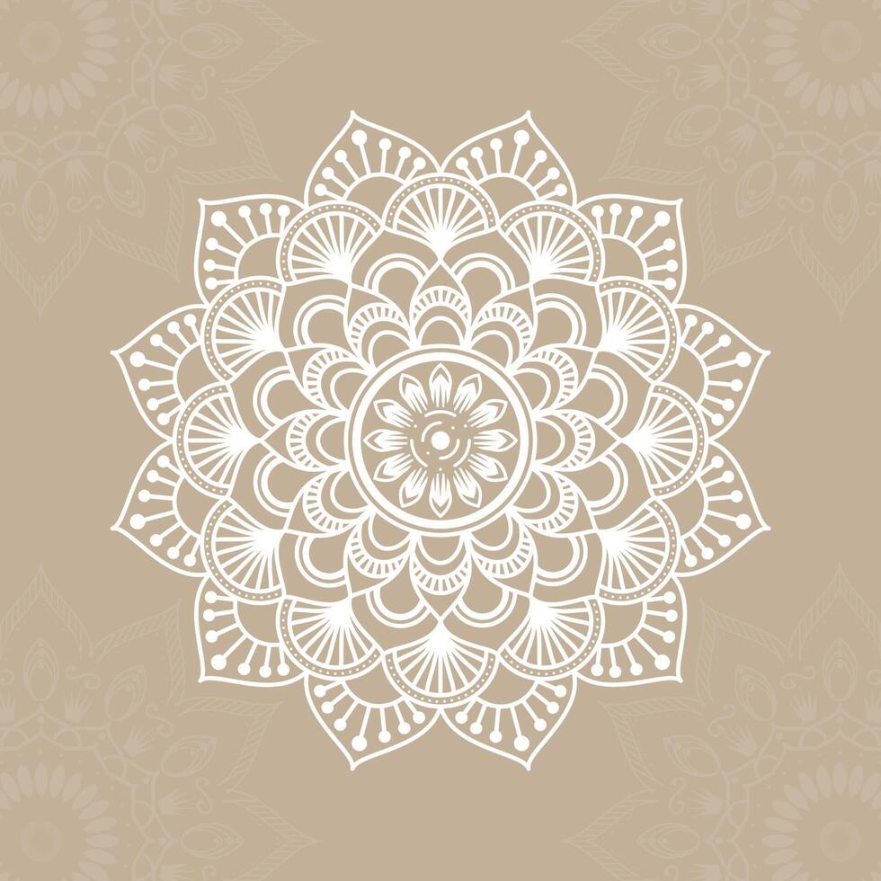 A white flower design on a brown background vector