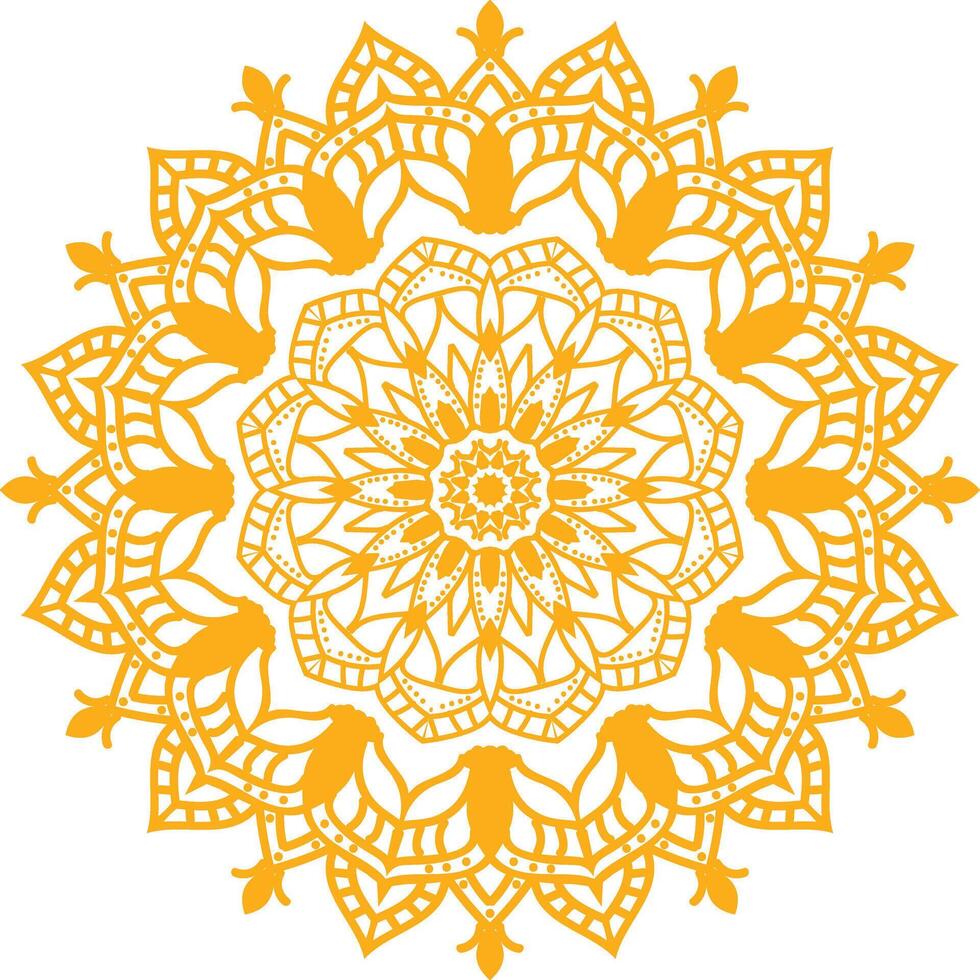 A golden mandala design on a white background vector