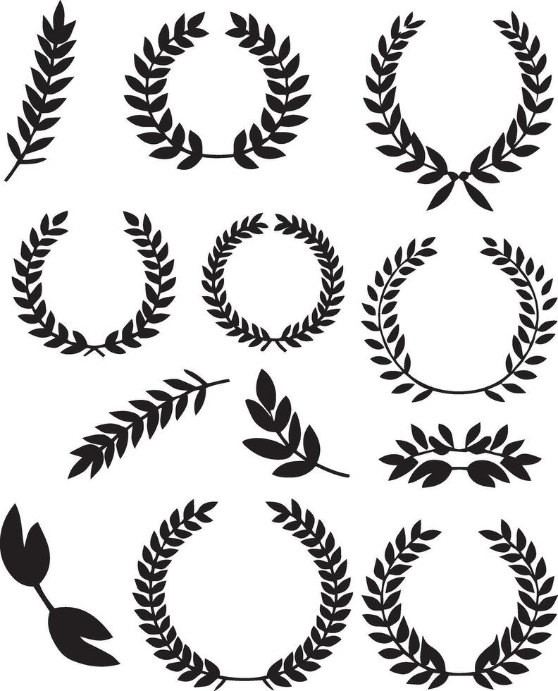 Laurel wreaths set vector
