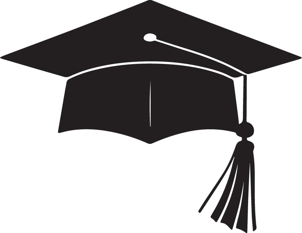 A black graduation cap with a tassel vector
