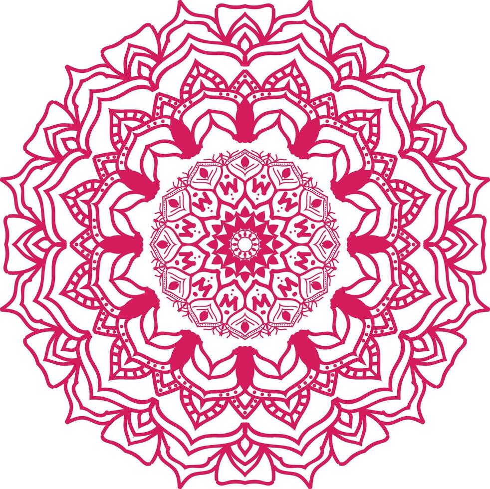 A pink circular mandala design vector