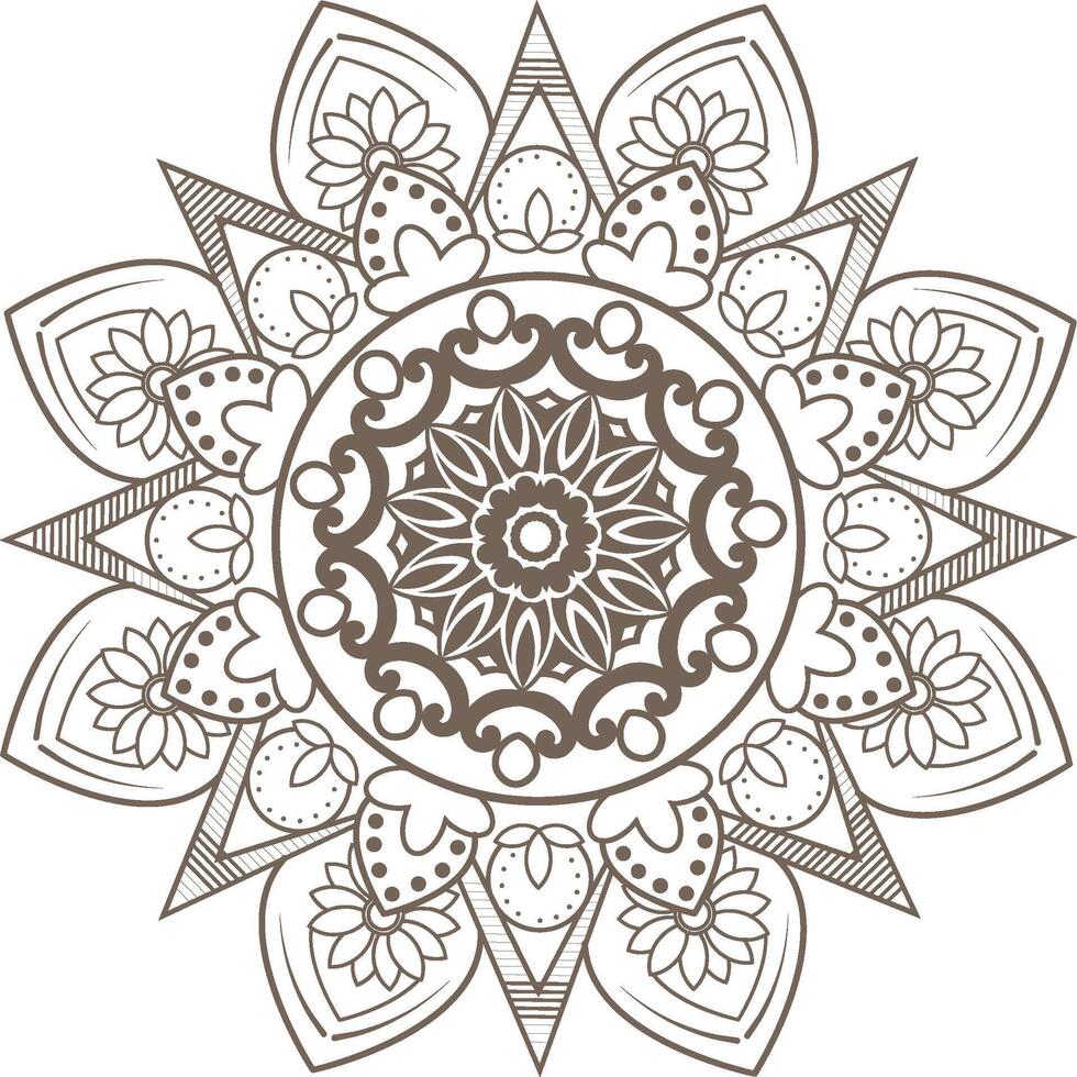 A coloring page with a flower design vector