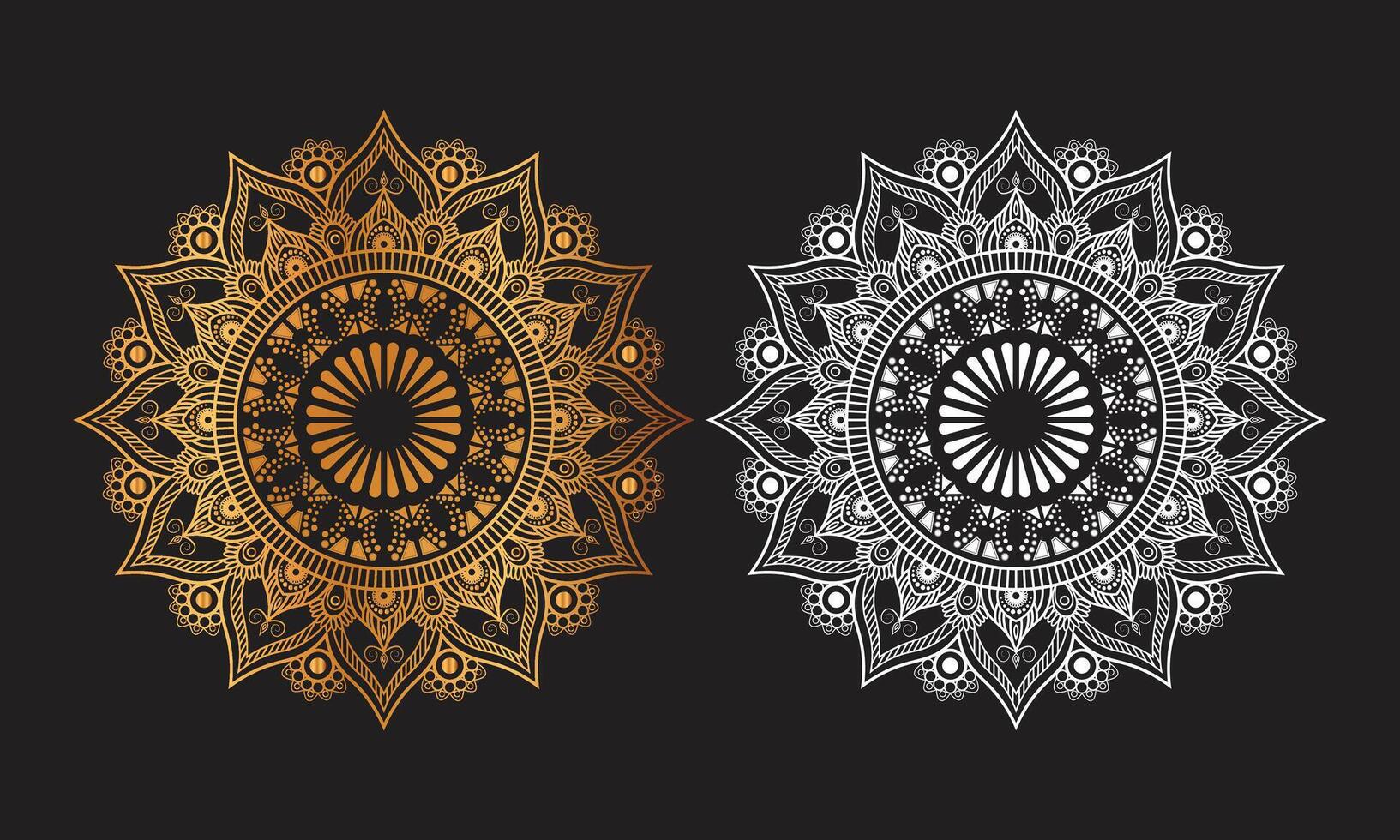 Two ornamental designs on a black background vector