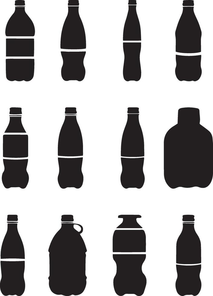 Bottle icon set vector