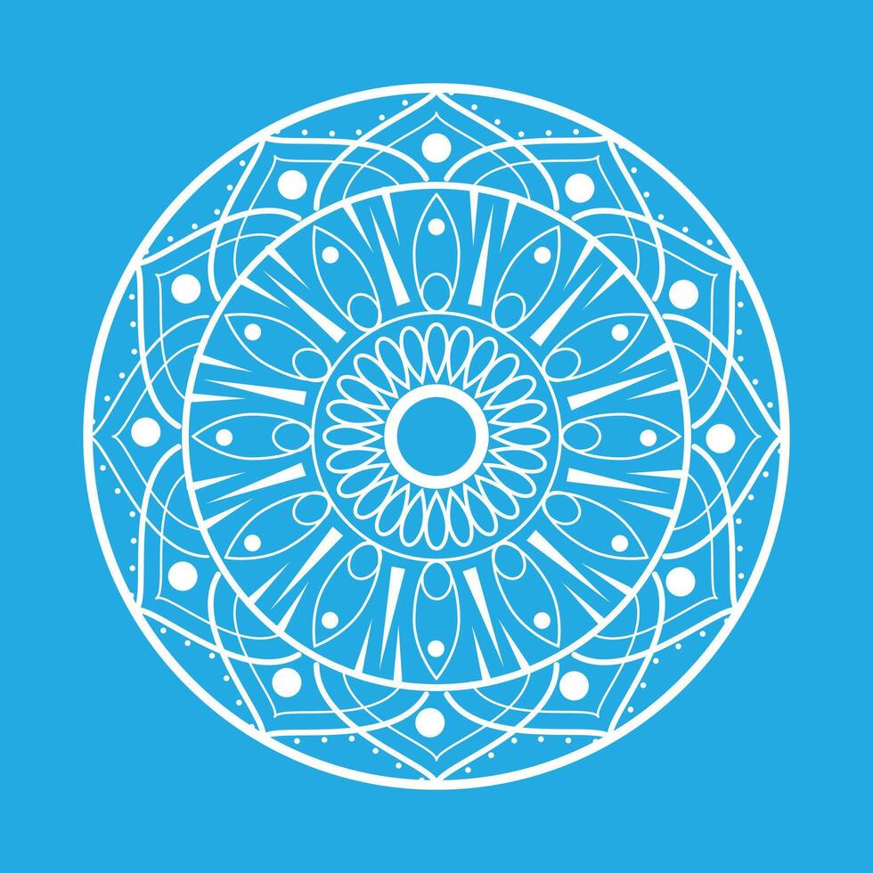 A white circular design on a blue background vector