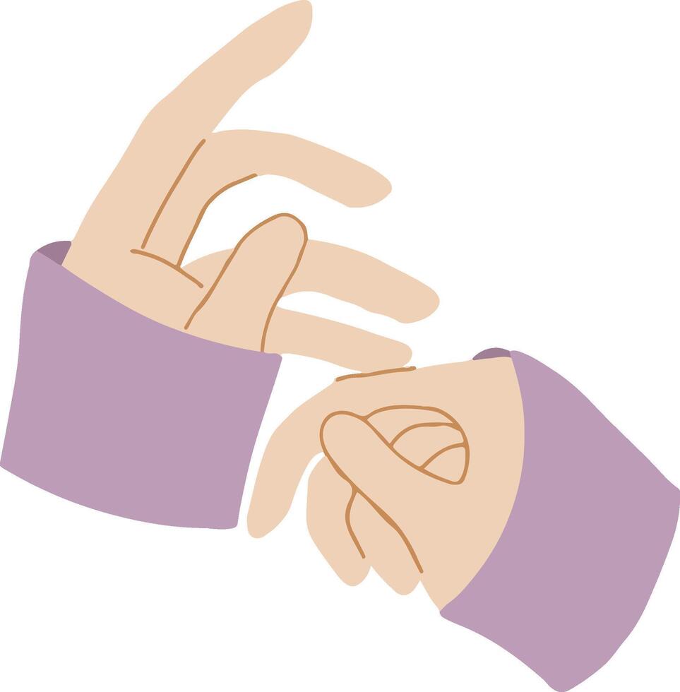 Hand drawn hands keeping something. vector