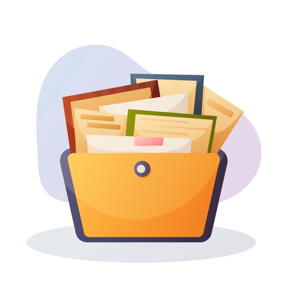 Folder with Documents and Letters vector