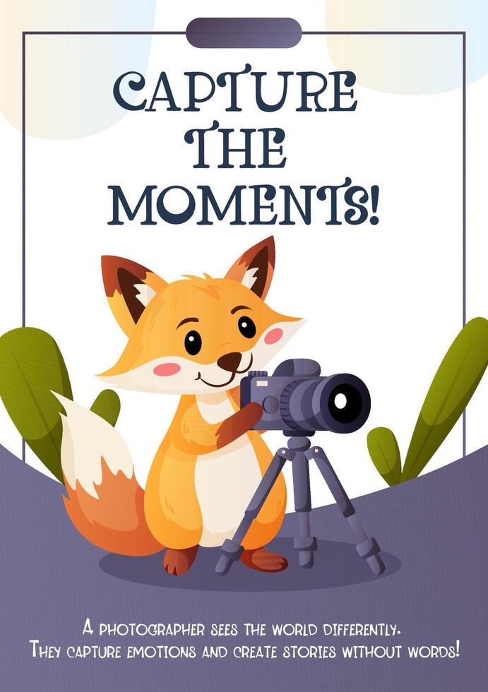 Creative Flyer Featuring a Fox Photographer with a Camera vector