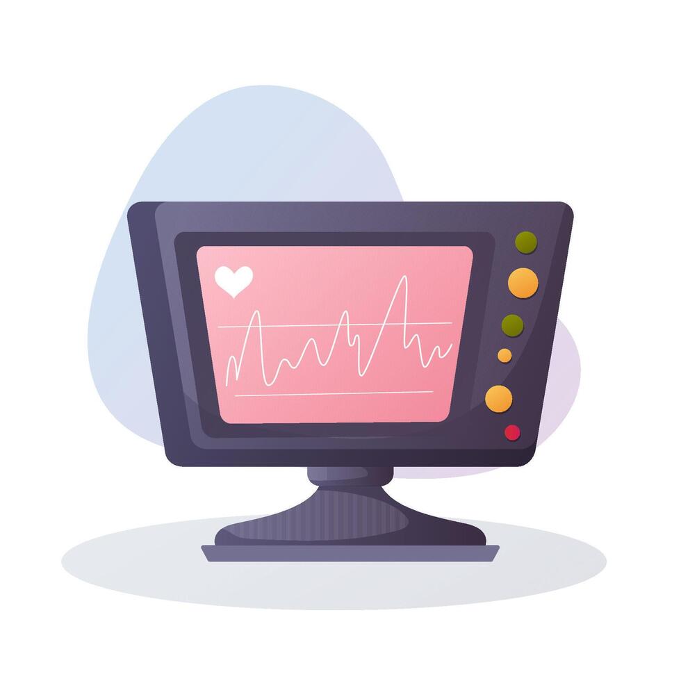 Heart Rate Monitor with ECG Display vector