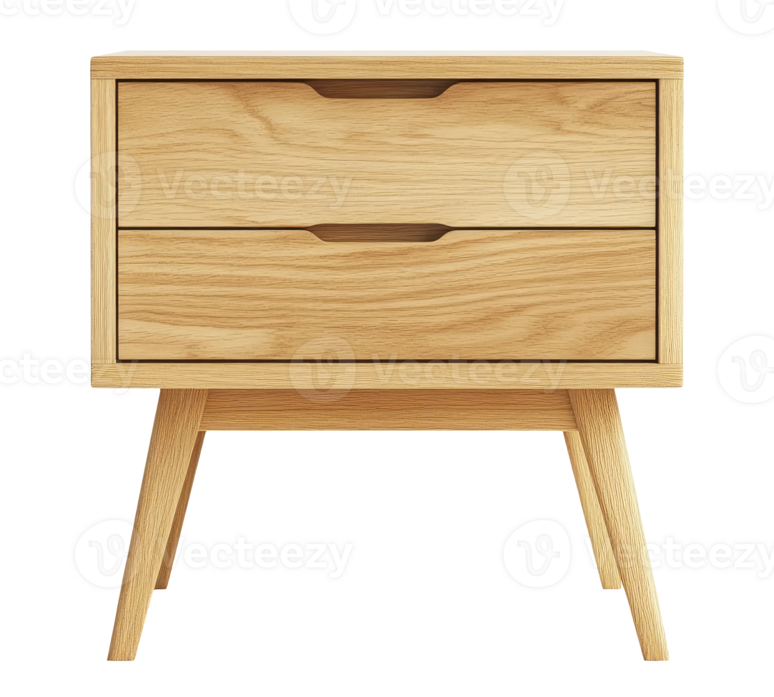 Wood Nightstand Front View png