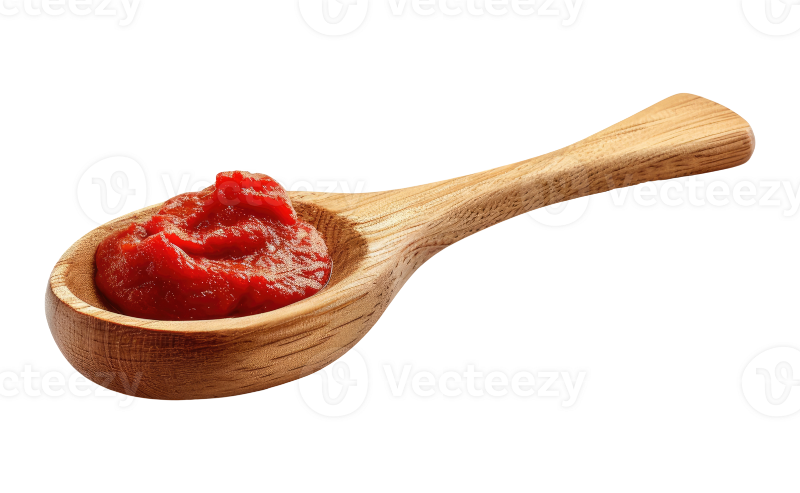 Wooden Spoon with Tomato Paste or Ketchup png