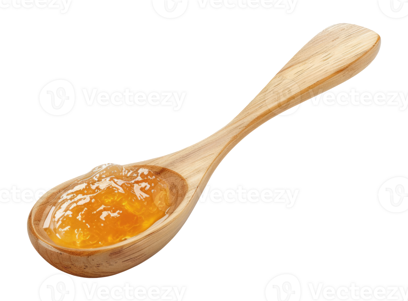 Wooden Spoon with Peach Jam png