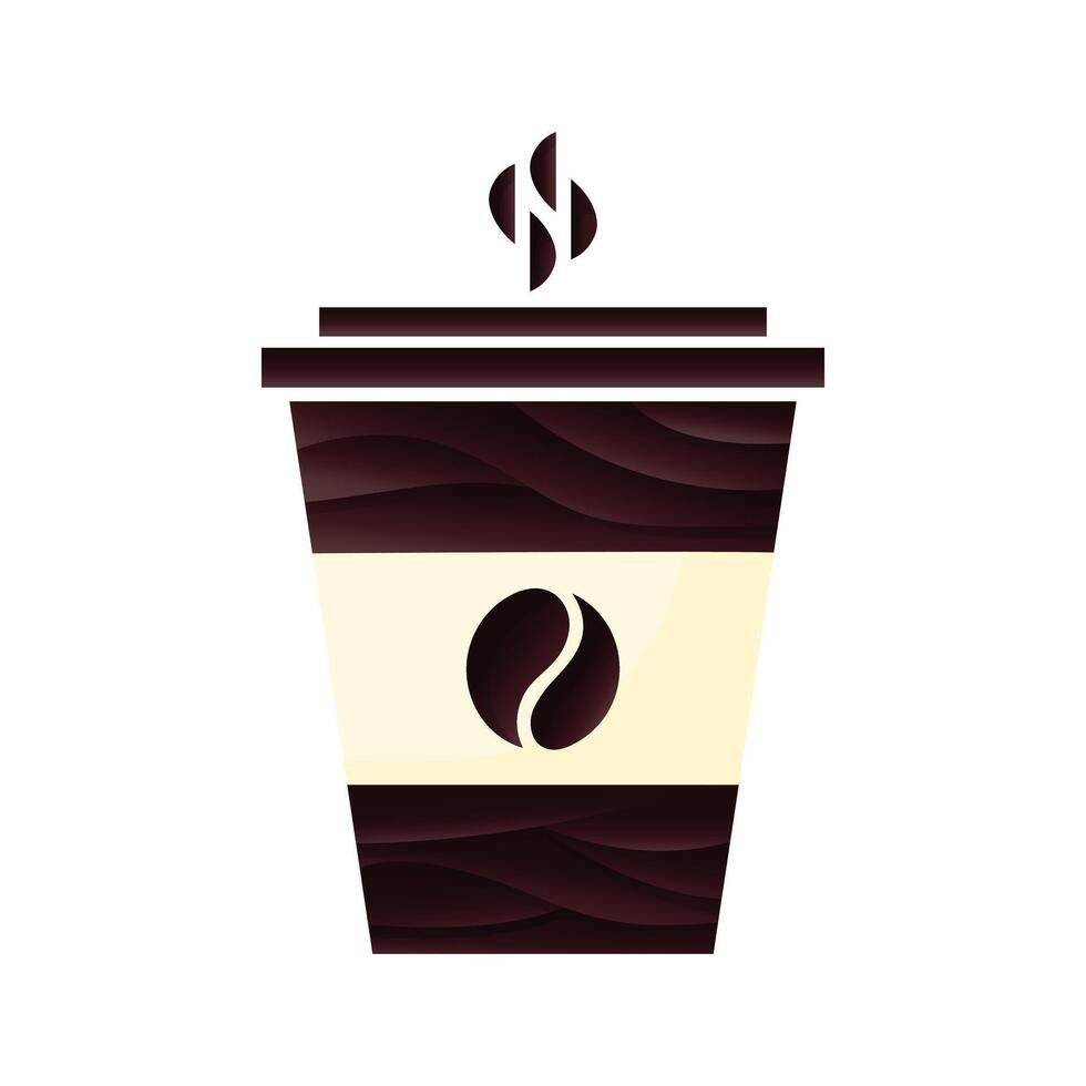 Coffee paper cup flat illustration isolated on white background vector