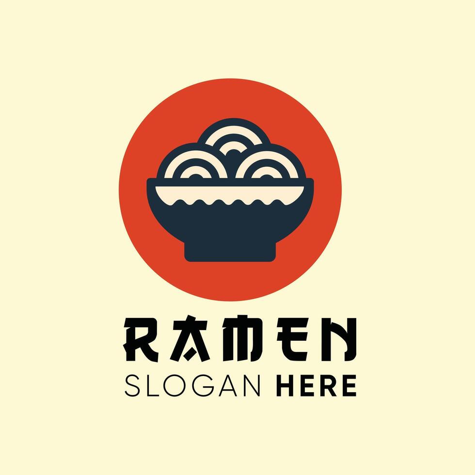 Simple Minimalist Ramen Logo vector