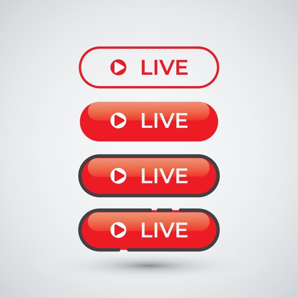 Set Live button on white background design template vector