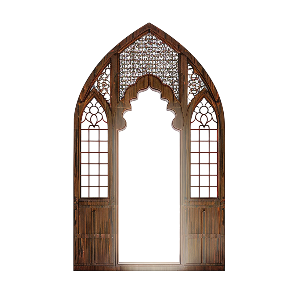 Masjid window on Brown color isolated background png