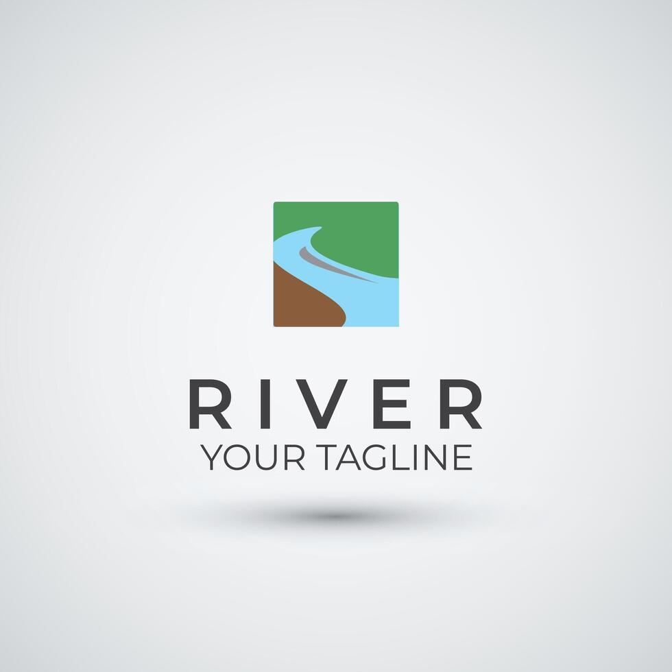 River logo design icon template vector