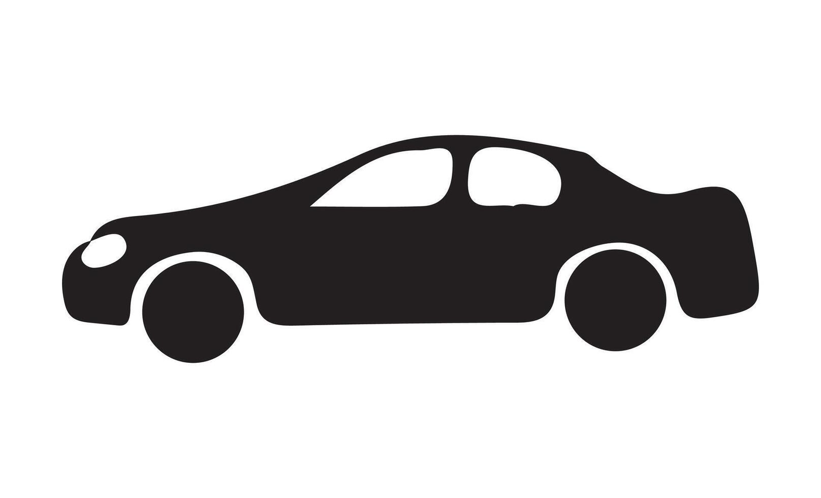 Car Icon with Racing Wheels. vector