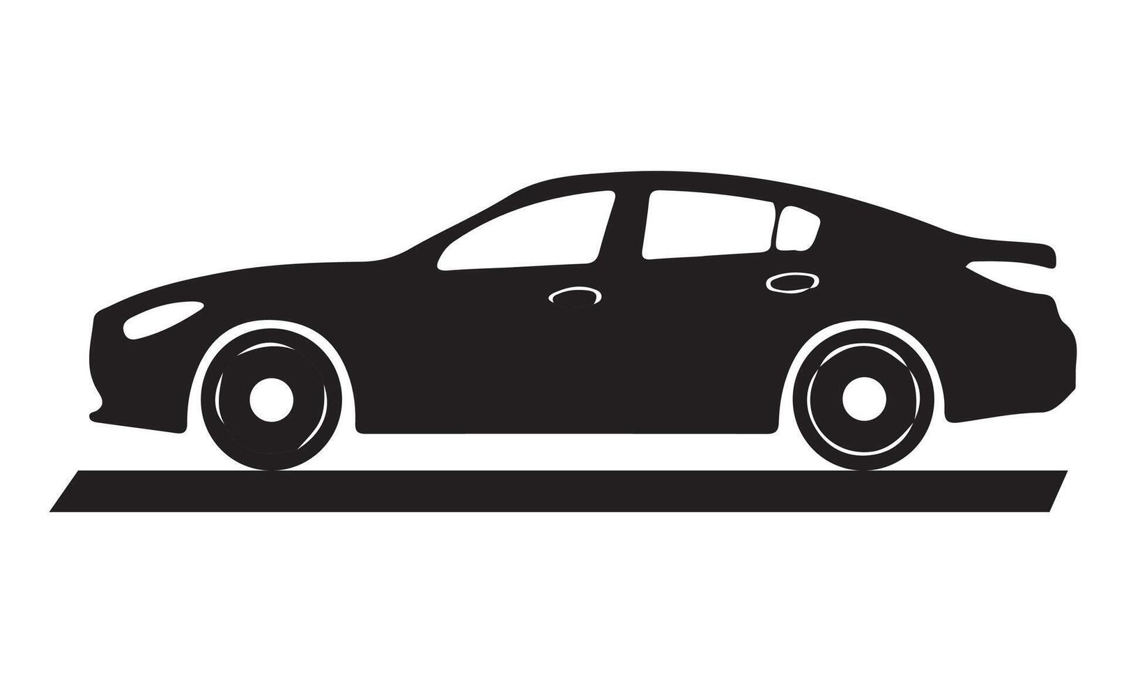 Simple icon modern sign car silhouette on background. Side view car icon. Illustration eps 10 vector