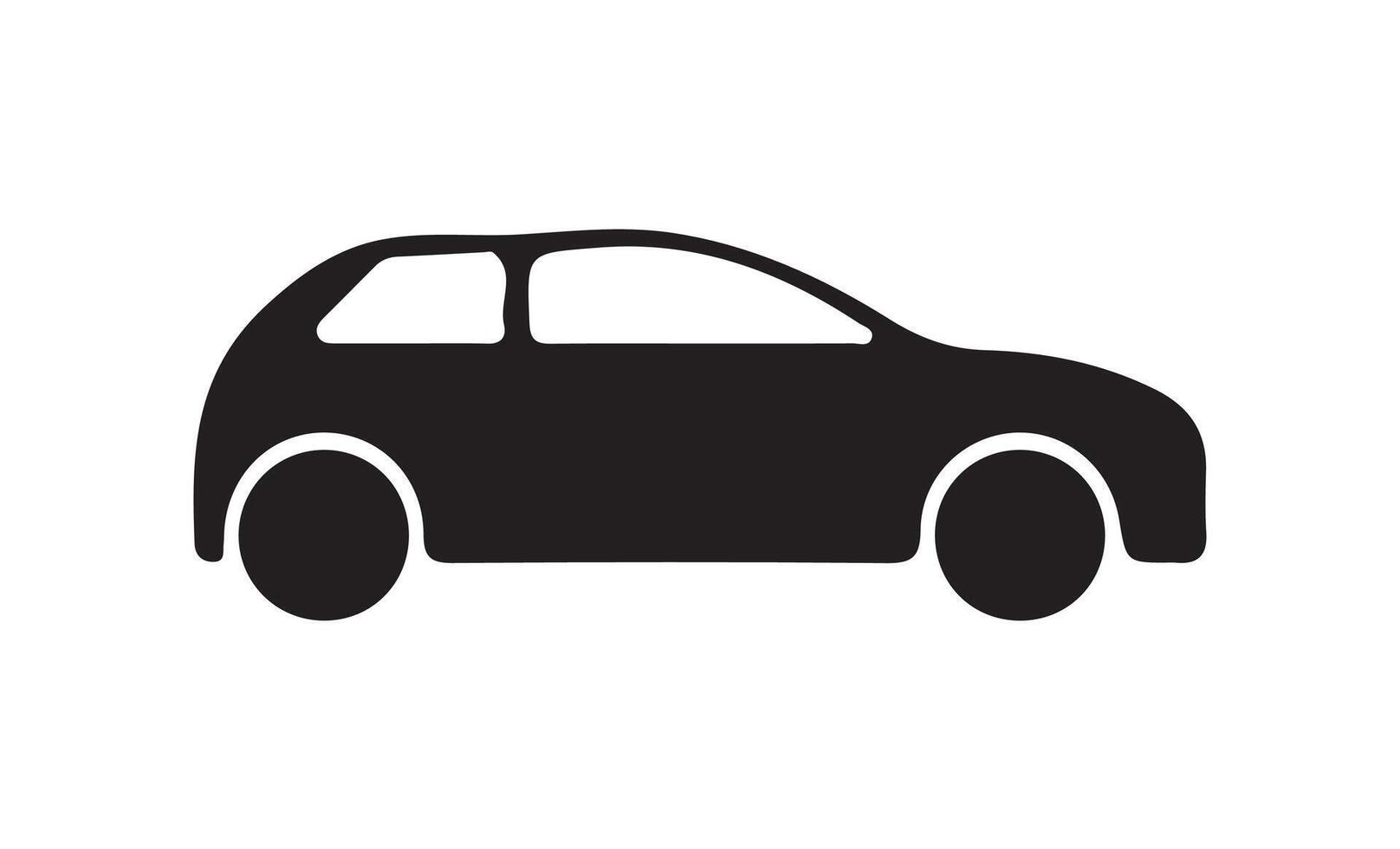 Car icon black on white background. Illustration. vector