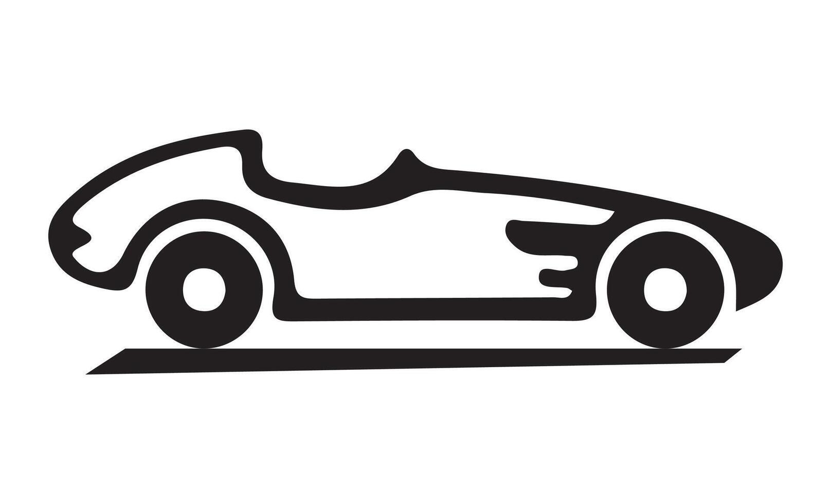 Sport Car Front View Silhouette isolated on white background. Illustration EPS 10 vector