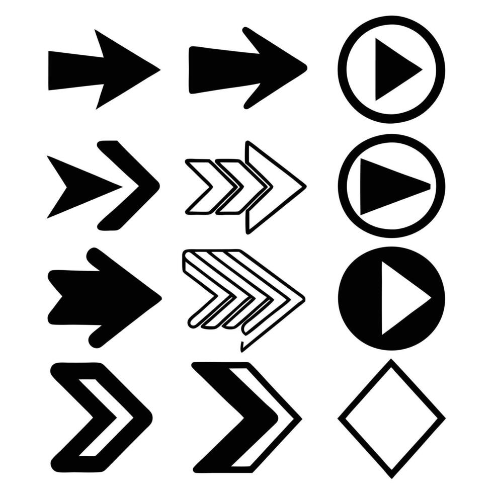 Set of Hand-Drawn Arrow Illustrations vector