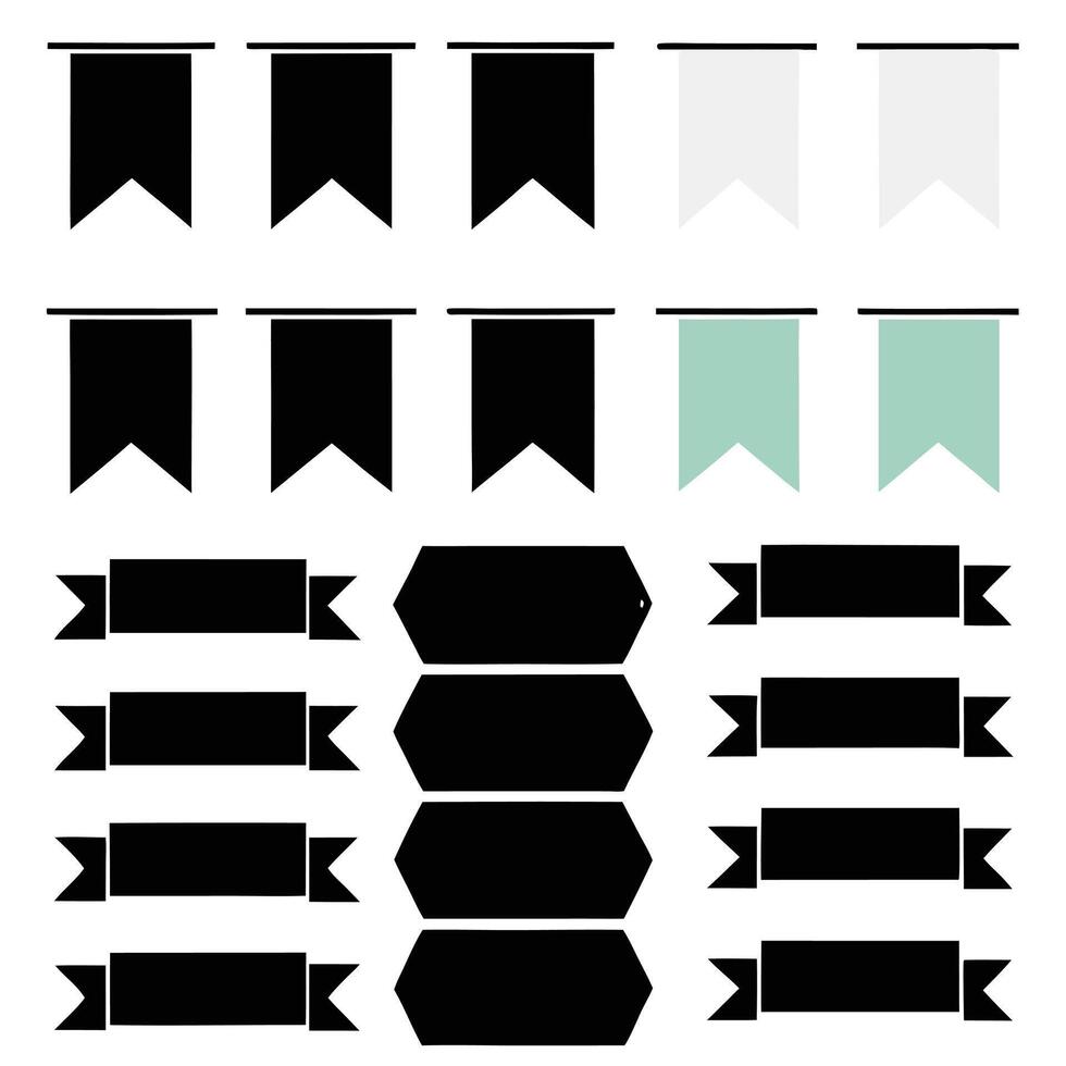 Flat ribbon illustration isolated on white background. Ribbons set collection vector
