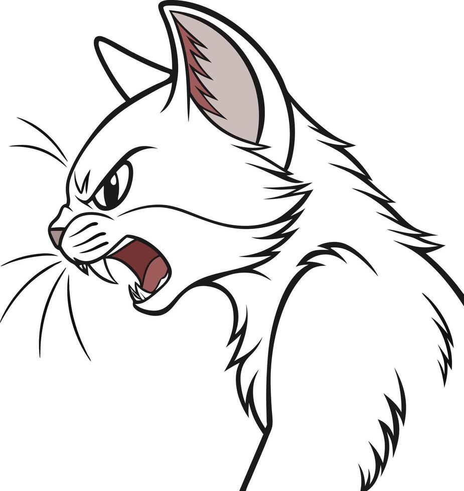 Aggressive Feline Cat Illustration vector