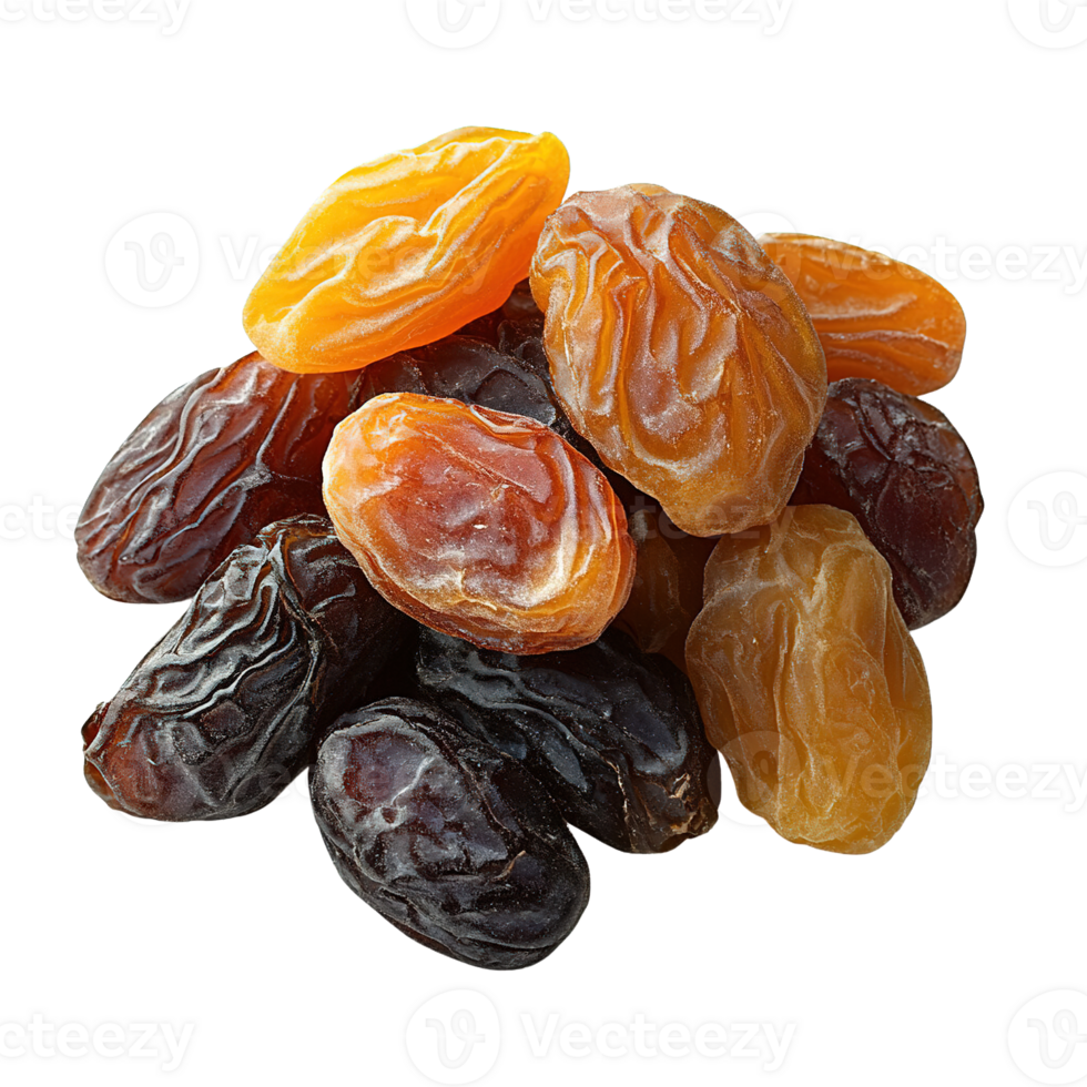 Plump Juicy Dried Dates with Apricots Isolated on Transparent Background png