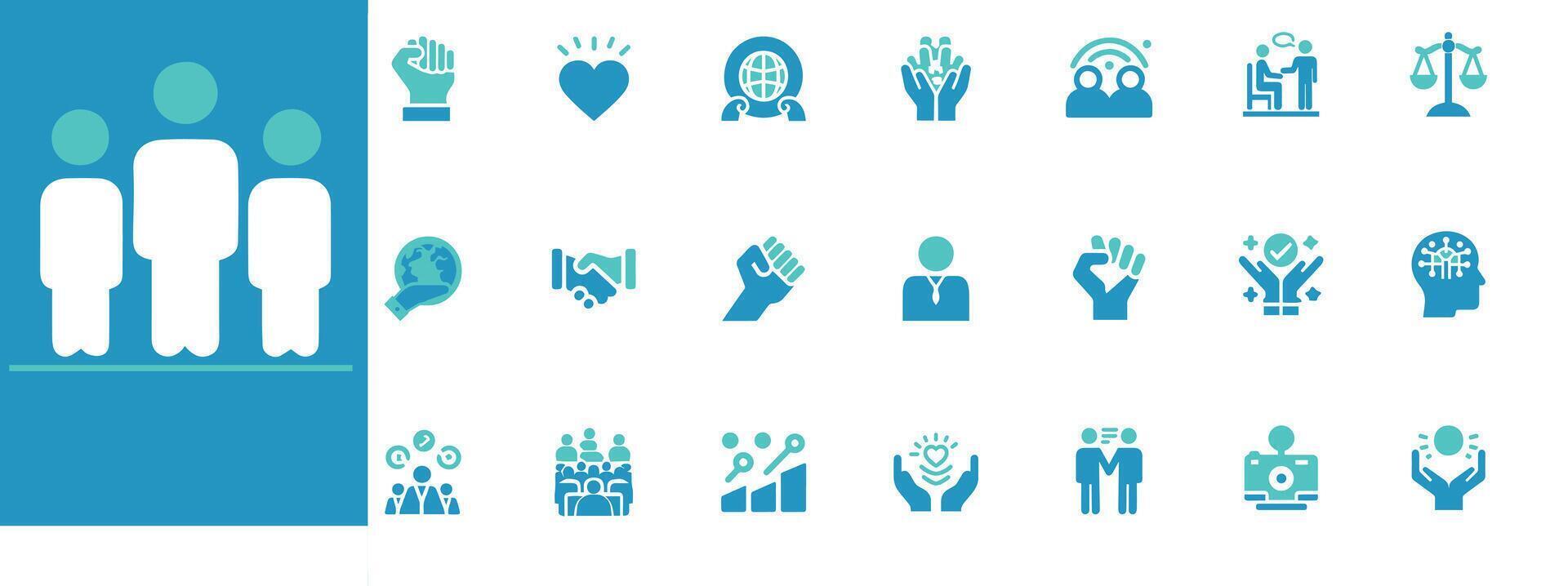 Editable People Icon Set perfect for social impact, diversity, teamwork, and community projects. Scalable and modern vector