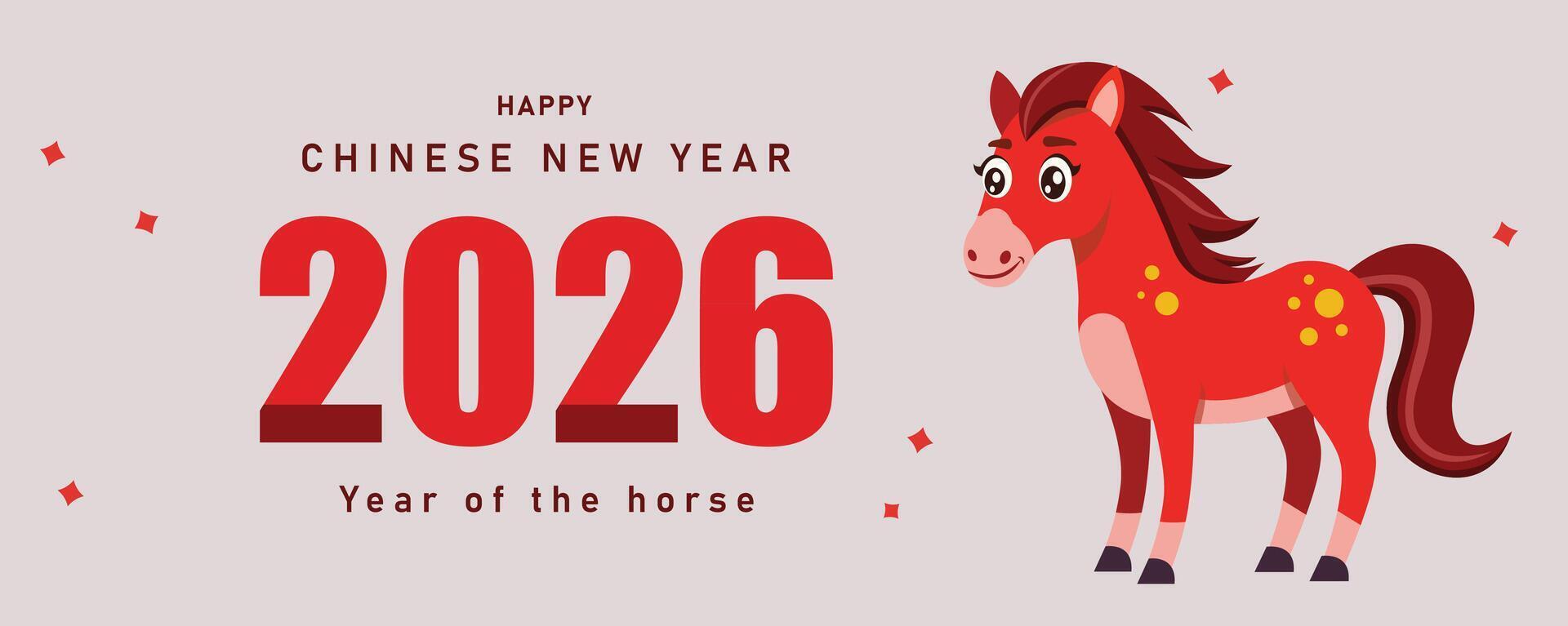 2026 chinese new year ,happy chinese new year 2026, year of the horse backgrounds with red horse. New Year banners, posters, newsletters, greeting card, postcard vector