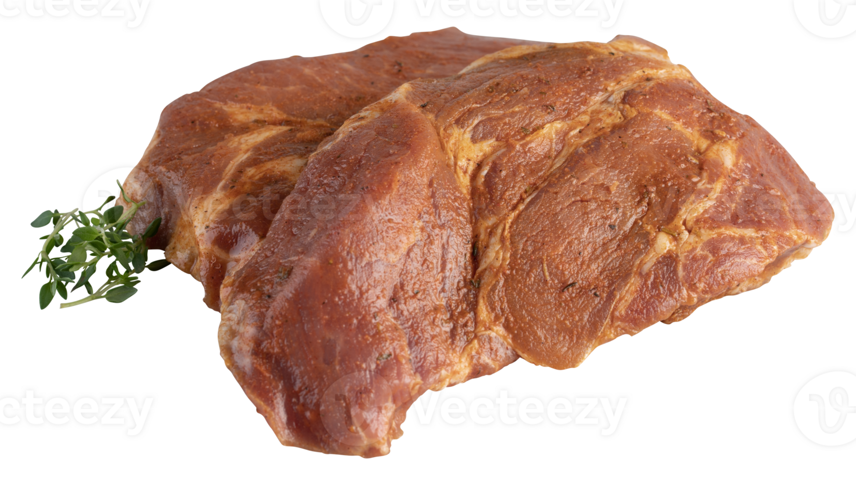 Steak marinated in sauce cut out isolated transparent background png