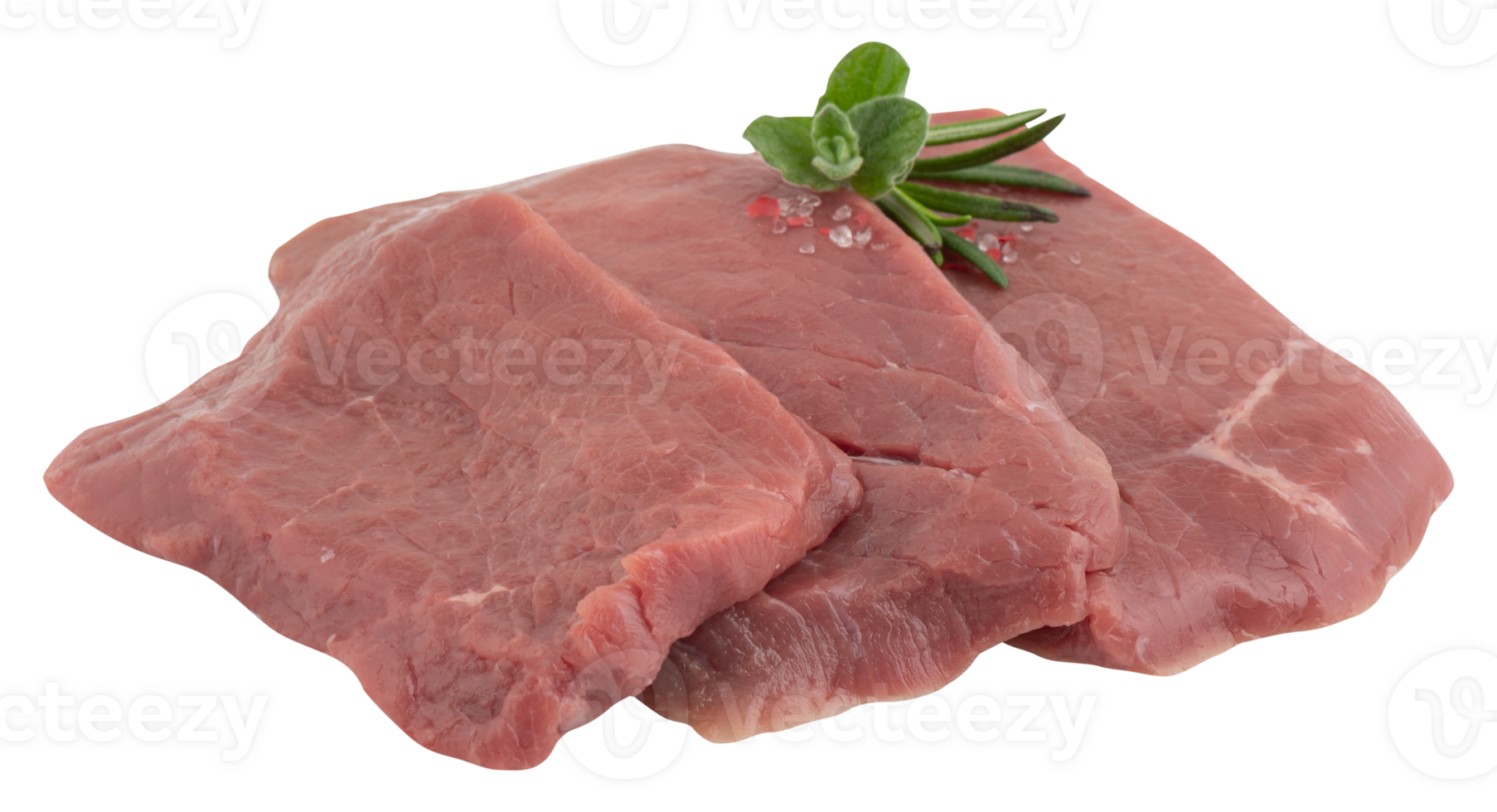 Fresh meat, thinly sliced cut out isolated transparent background png